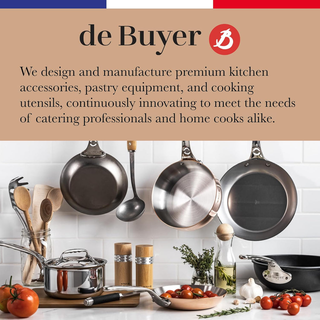 MINERAL B Carbon Steel Fry Pan - 10.25” Diameter, 7.3” Cooking Surface - Ideal for Searing, Sauteing & Reheating - Naturally Non-Stick Finish - Made in France